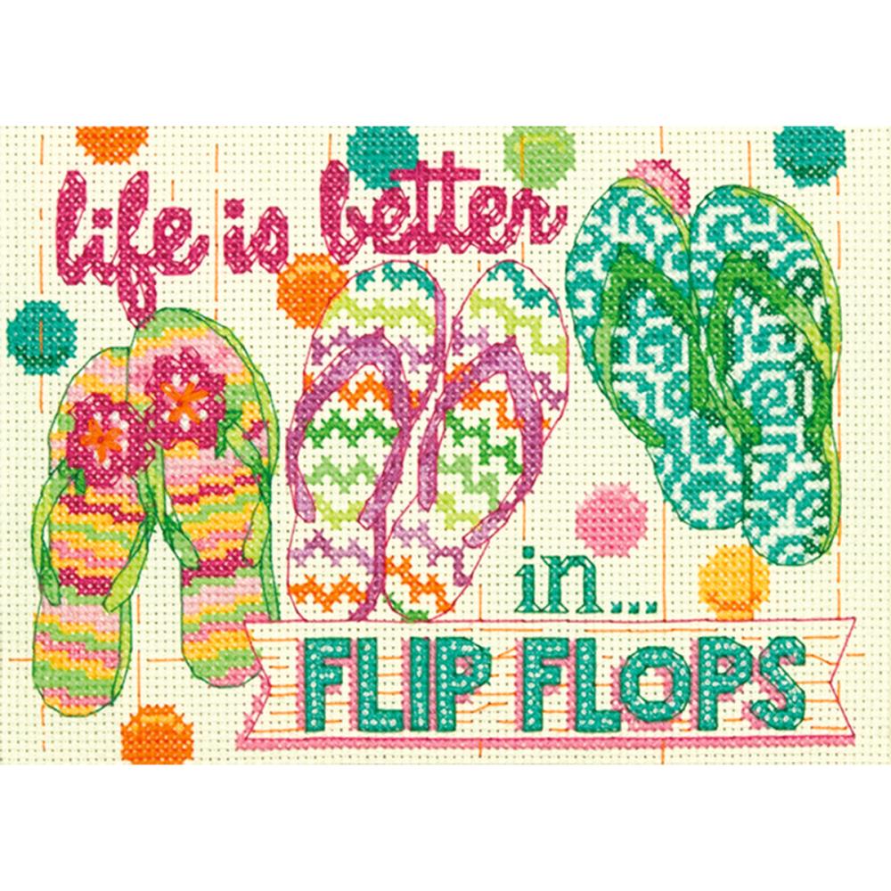 Mini Flip Flops Counted Cross Stitch Kit